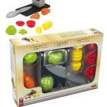 Set di verdure con tagliere e coltello