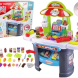 Supermercato per bambini con scanner e alimenti