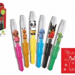 Pennarelli a soffio BING con stencil, 6 colori