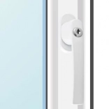 Maniglia per finestra con serratura a chiave – bianca