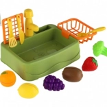 Lavello da cucina per bambini con frutta – set in plastica per lavare i piatti, 18 × 12 cm