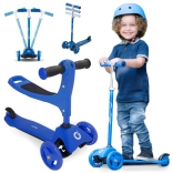 Evo monopattino triciclo per bambini 2in1 con sedile, blu