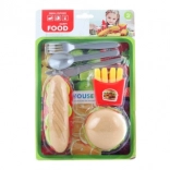 Set di cibo in plastica su blister