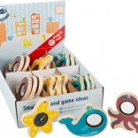 Small Foot giocattolo sensoriale in legno oceano – balena e polpo