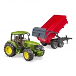 Bruder trattore John Deere con rimorchio ribaltabile 1:16