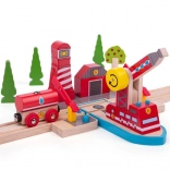 Set di soccorso in legno Bigjigs Rail Vigili del Fuoco