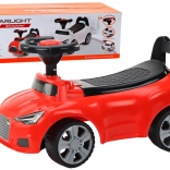 Monopattino senza pedali con schienale, clacson e vano portaoggetti – rosso