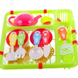 set da tè in plastica con scolapiatti per bambini