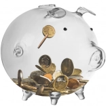 Salvadanaio trasparente a forma di maialino Ruhhy