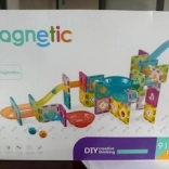 costruzioni magnetiche – pista per biglie con imbuto, 91 pezzi