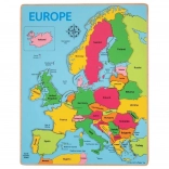 Bigjigs Toys puzzle in legno mappa dell’Europa, 25 pezzi