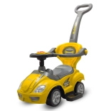 Draisina per bambini con asta di guida 3in1 BABY MIX Mega Car – gialla