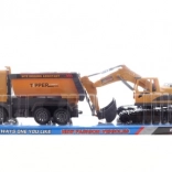 Camion con cassone a inerzia con escavatore per bambini