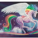 Pittura diamantata 7D – unicorno arcobaleno 30 × 40 cm