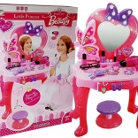 Toeletta per bambini con specchio a cuore e accessori