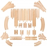 BIGJIGS RAIL binari in legno, set da 25 pezzi