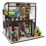 miniatura della casa caffetteria – kit di montaggio con illuminazione LED