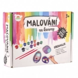 Pittura su pietre luminose al buio – set creativo con colori e pennelli