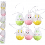 Uova decorative in plastica colorata 6 cm