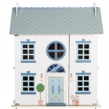 Casetta delle bambole in legno con giardino e accessori