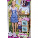 Bambola Steffi e Evička con la Famiglia di Coniglietti