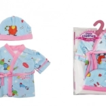 Accappatoio blu con cappuccio per bambole 40-45 cm