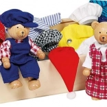 Orsetti da vestire in scatola di legno