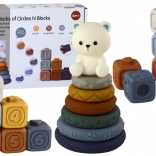 Kit educativo per bambini piccoli Blocchi morbidi e piramide con orso