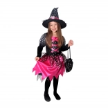 Costume da strega per bambini Nero-Rosa con Stelle