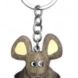 Portachiavi in legno a forma di topo grande