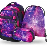 Set scolastico Baagl Galaxy: zaino, astuccio, sacco