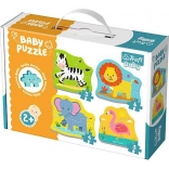Baby puzzle Animali del safari 4in1 (3–6 pezzi) TREFL