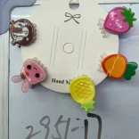 Fermagli per capelli con motivi fruttati, set 5 pz