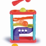 Pista a biglie con martelletto da battere