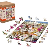 Puzzle di legno, Gattini a Hollywood - 2 in 1, 75 pezzi