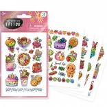 Set di Tatuaggi Temporanei Dolci 4 Fogli