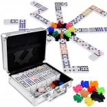 Set di giochi Domino e Mexican Train con valigetta in metallo