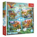 Puzzle Trefl 4 in 1 Dinosauri Eccezionali
