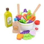 Set in legno per insalata per la cucina dei bambini