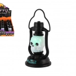 Mini lanterna di Halloween con teschio a batteria, luce e suono 7 × 12 cm