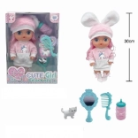 bambola 30 cm beve e fa la pipì con accessori