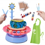set per bambini per tornio con argilla e colori