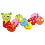 Puzzle in legno con numeri Bruco