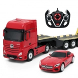 camion rc mercedes-benz actros con semirimorchio e mercedes-benz amg gt