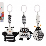 Giocattolo in peluche bianco e nero da appendere per passeggino e lettino, 30 cm