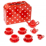 Set da tè rosso a pois BIGJIGS TOYS per bambini