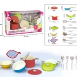 Set colorato di pentoline e accessori da cucina per bambini – in metallo, 11 pezzi
