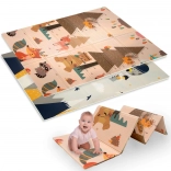 Tappetino da gioco pieghevole in schiuma XPE a doppio strato 120 × 180 cm con motivo animali e montagne Humbi