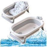 Vaschetta pieghevole per neonati con materassino e termometro grigia