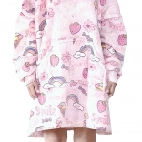 Coperta con cappuccio tipo felpa per bambini Cozy Noxxiez con motivo dolciumi (7–12 anni)